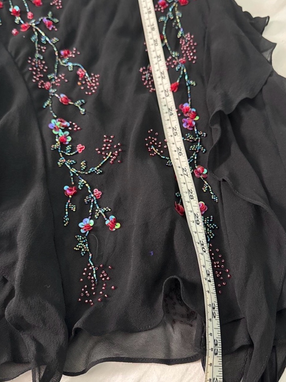 Black Floral Embroidered Slip Dress - Picture 9 of 9